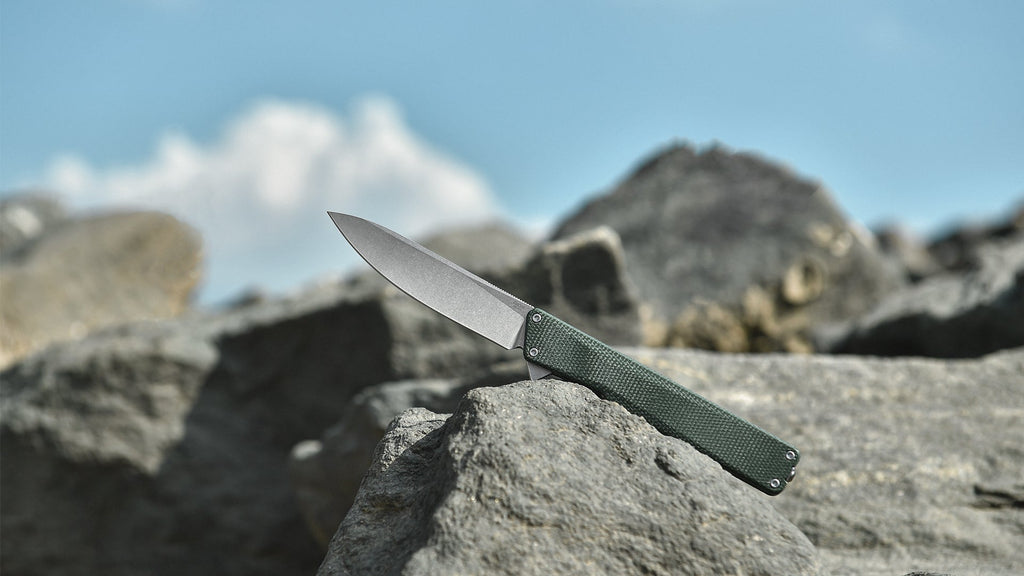 Oknife AION Green Micarta folding knife
