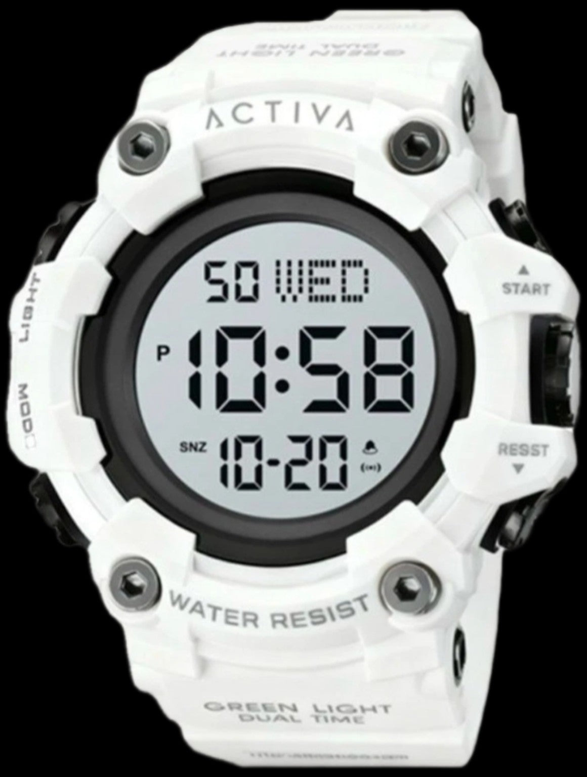 Activa Kadron X 53mm White digital watch front product view