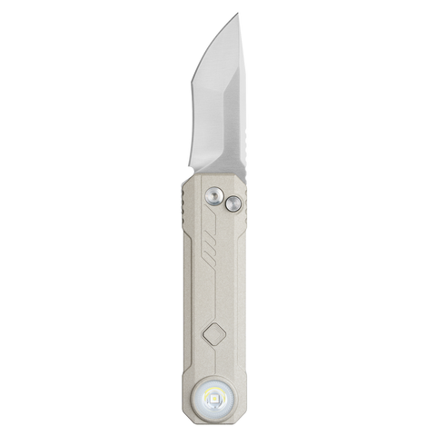 Oknife LK Button Lock Knife & Rechargeable Flashlight - Desert White