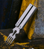 Olight OBA01 Titanium Multifunctional Butterfly Fork open lifestyle view
