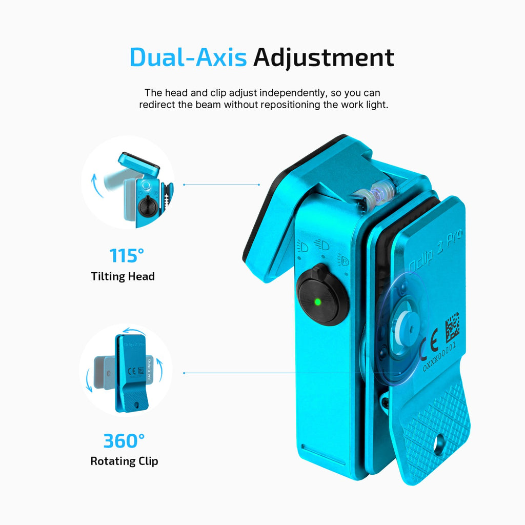 Olight Oclip 2 Pro dual-axis adjustment