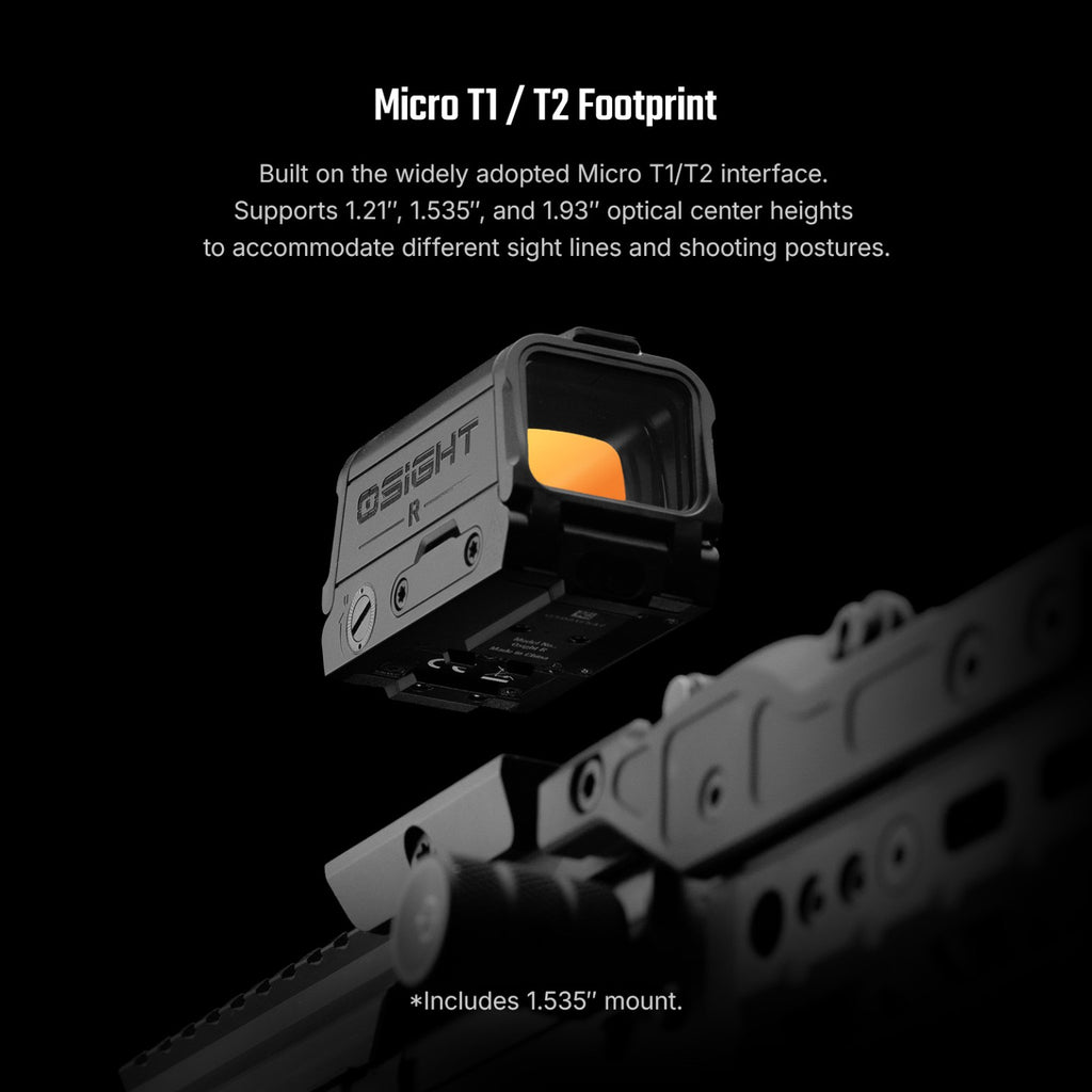 Osight R Micro T1 T2 footprint