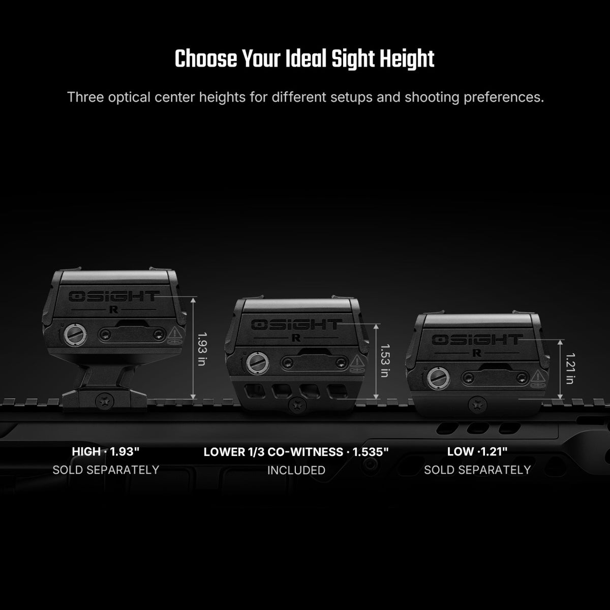 Osight R sight height options