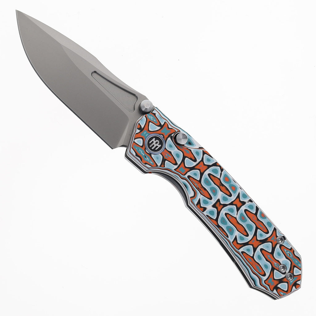 Remette Rhino Button Liner Lock Knife - Orange