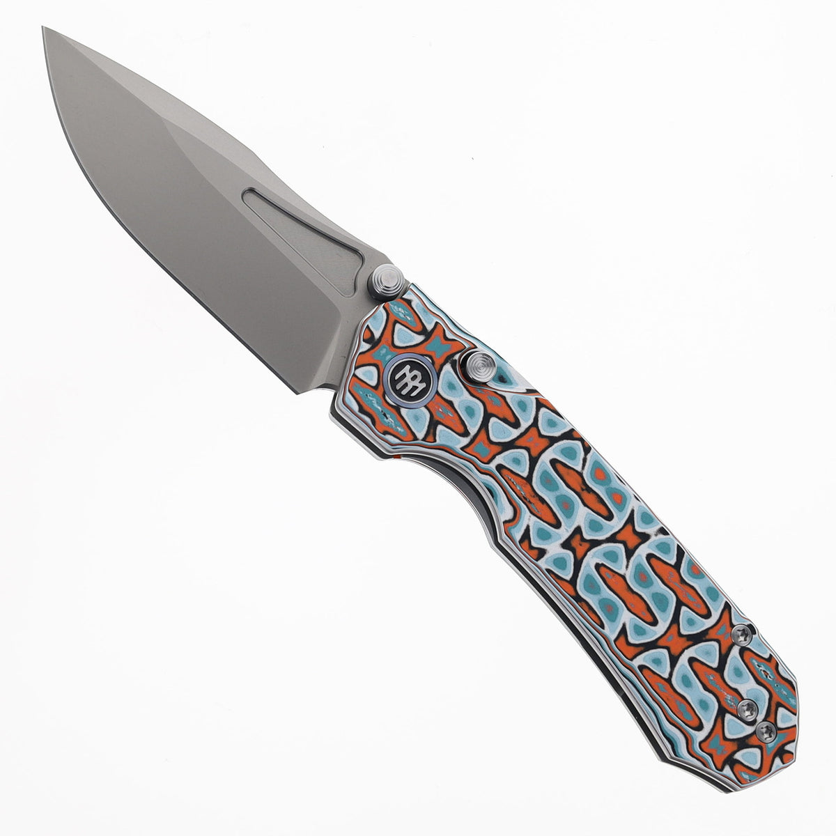 Remette Rhino Button Liner Lock Knife - Orange